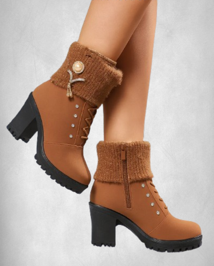 Elena | Botas de tacón grueso y cálidas