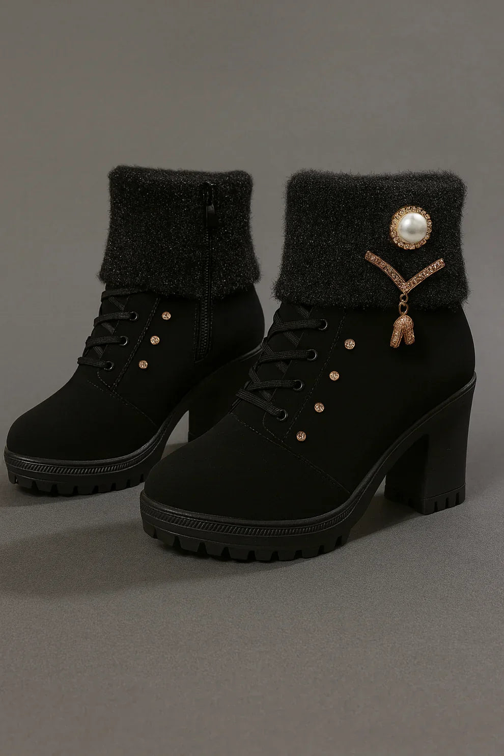 Elena | Botas de tacón grueso y cálidas