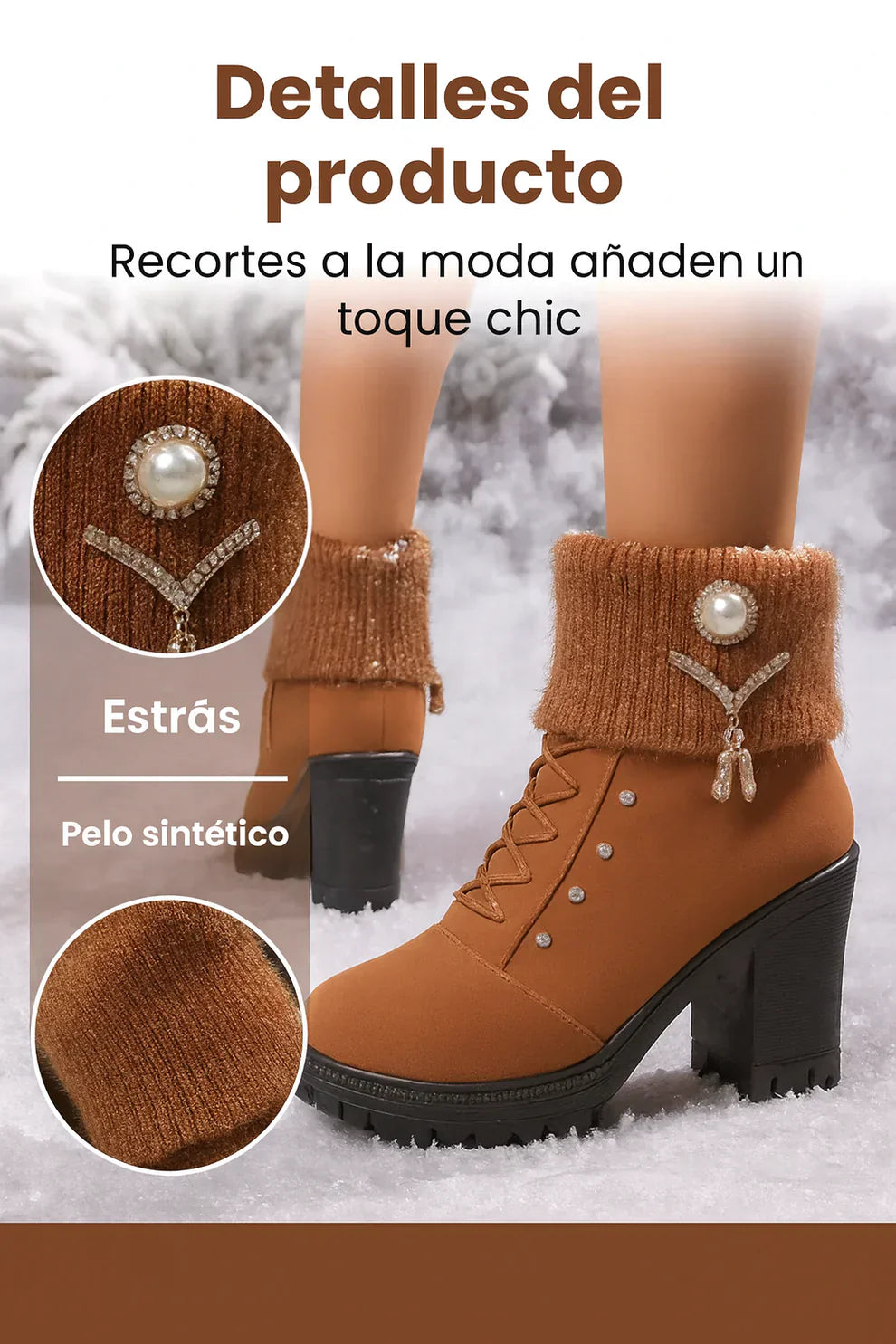 Elena | Botas de tacón grueso y cálidas