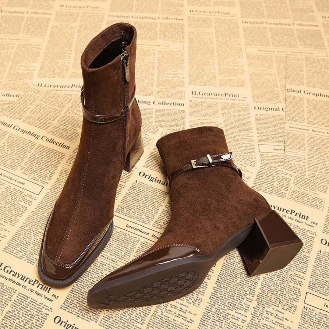 Avenor - Botines de efecto ante con hebilla